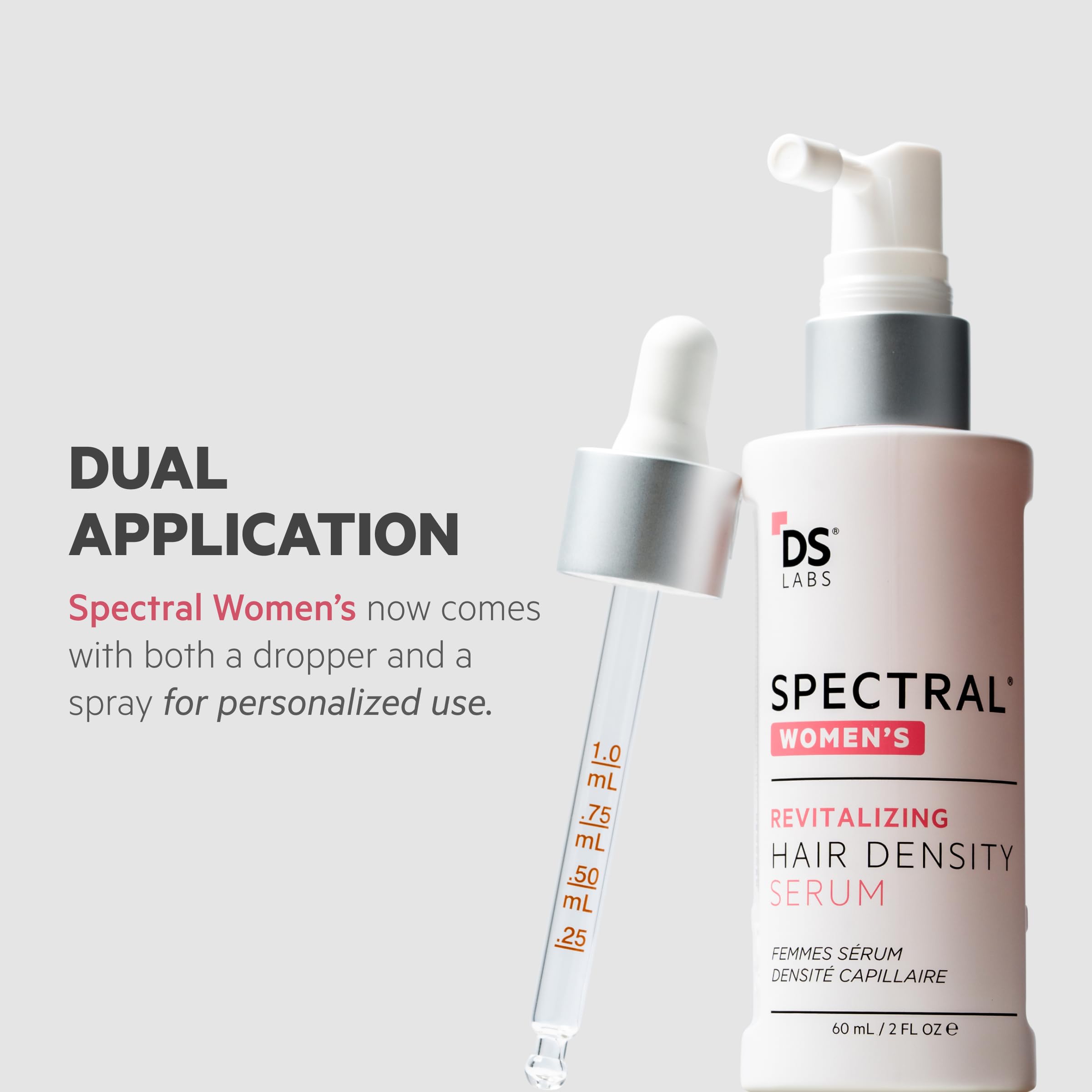 DS Labs Spectral Women's Hair Density Serum Pack of 3 – Lightweight Leave-In for Fuller Hair (60 mL)