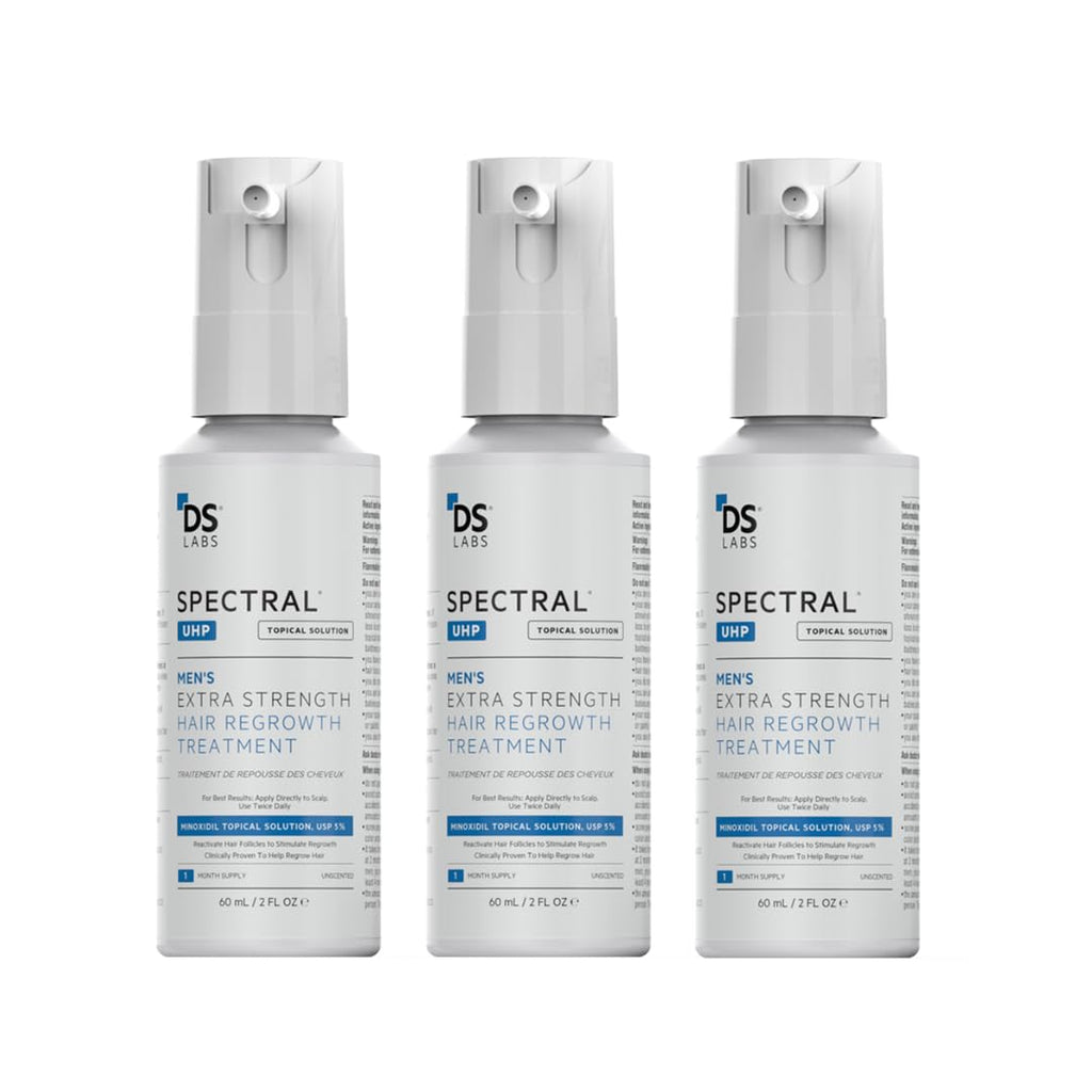 Spectral.UHP 5% Minoxidil Hair Density Serum for Men – Extra Strength, Nanosome Tech, 60mL (3-Pack)