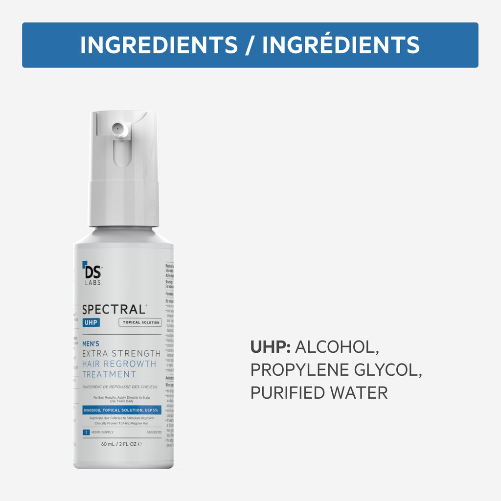 Spectral.UHP 5% Minoxidil Hair Density Serum for Men – Extra Strength, Nanosome Tech, 60mL (3-Pack)