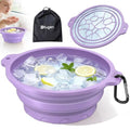 Dtuoen Face Bowl for Ice with Built-In Ice Tray – Collapsible Silicone Facial Ice Bath
