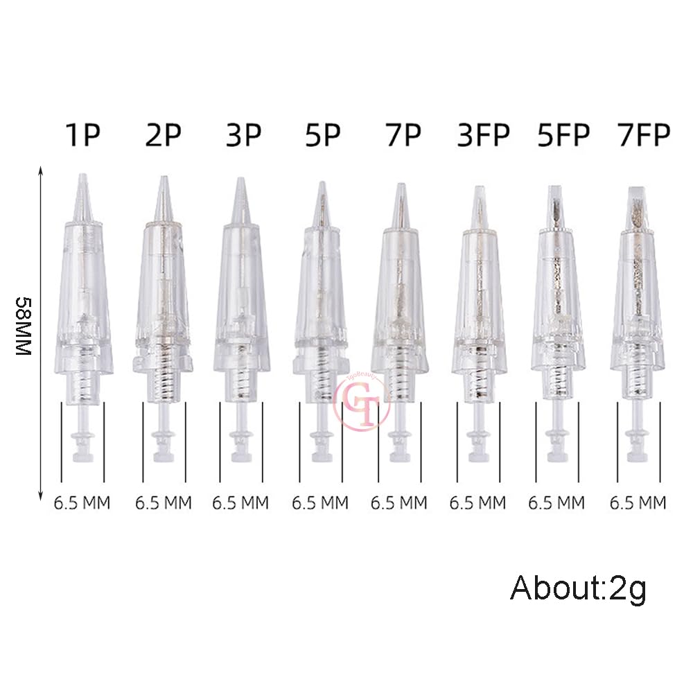 DuBeauty 50pcs Permanent Makeup Needle Cartridges – 1P 3P 5P 5F 7F (Disposable, 316 Stainless)