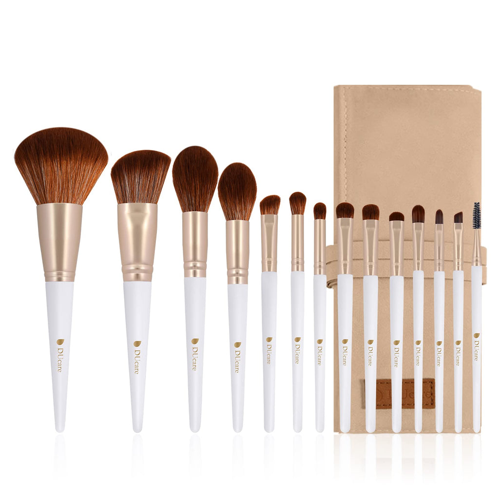 DUcare 14-Piece Makeup Brush Set with Travel Bag — Premium Synthetic Brushes for Face and Eyes