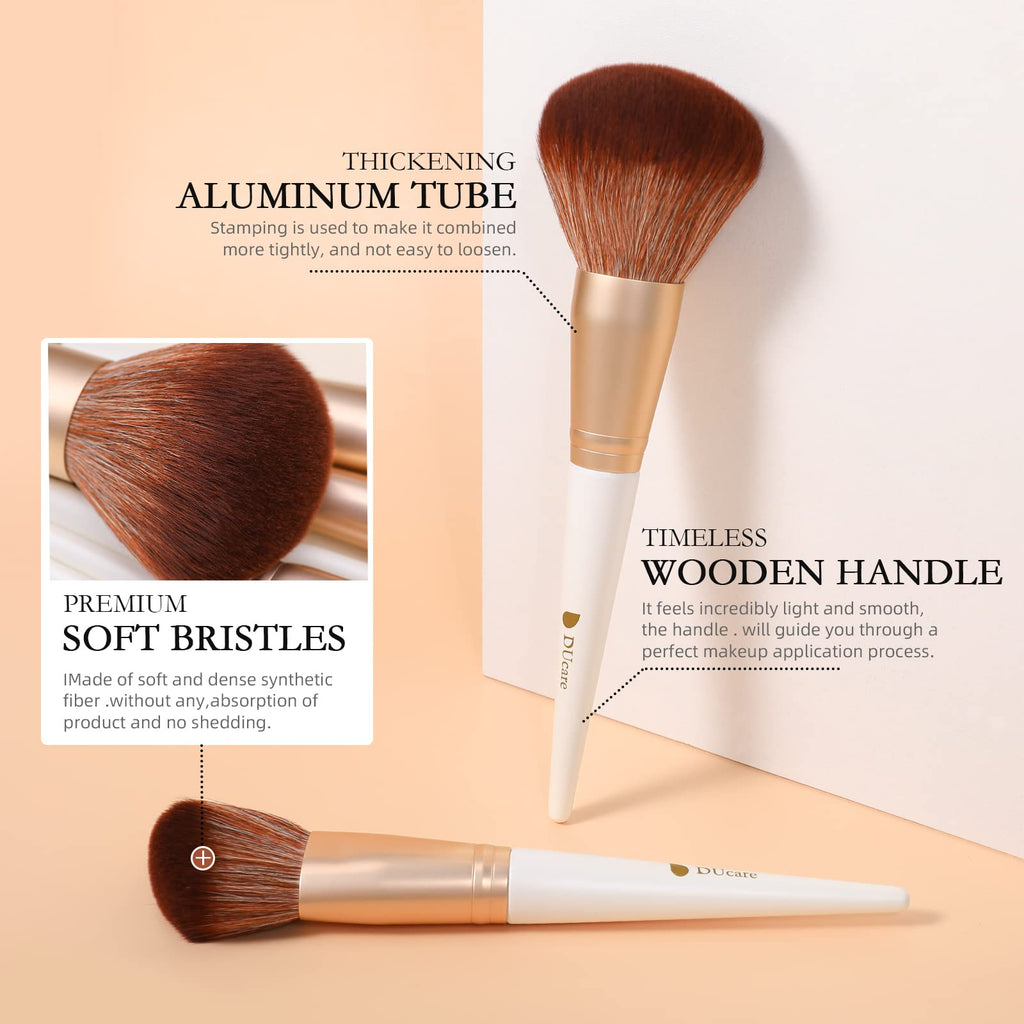 DUcare 14-Piece Makeup Brush Set with Travel Bag — Premium Synthetic Brushes for Face and Eyes