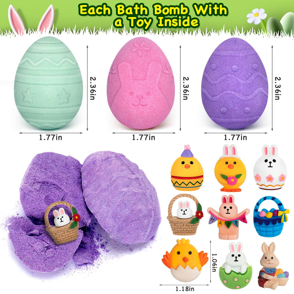 Duchong 9-Pack Easter Bubble Bath Bombs with Surprises – Natural & Kid Friendly