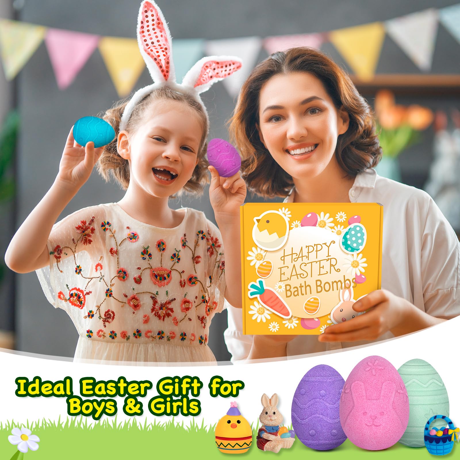 Duchong 9-Pack Easter Bubble Bath Bombs with Surprises – Natural & Kid Friendly