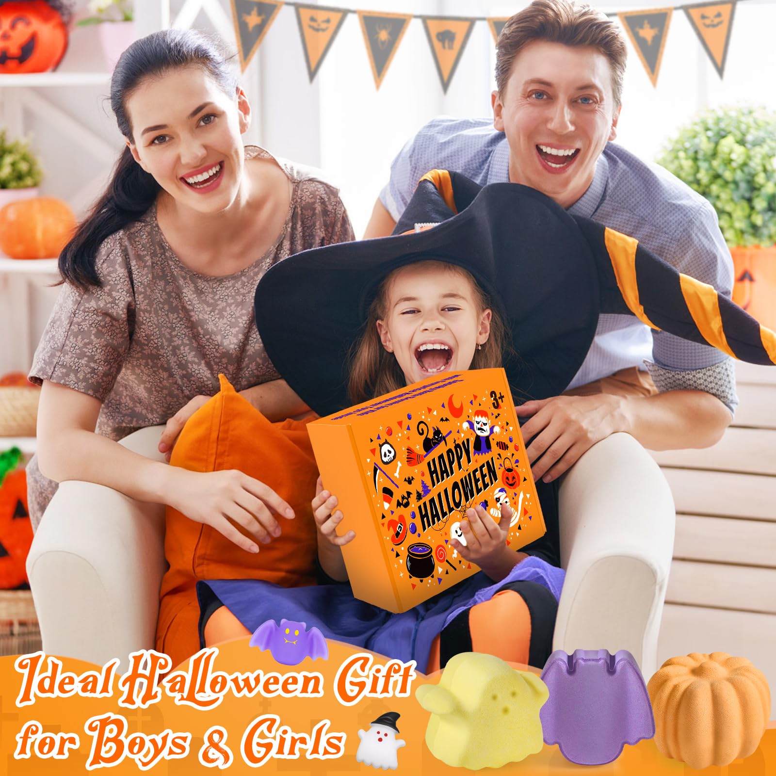 Duchong 9-Pack Halloween Bath Bombs for Kids – Surprise Toy Inside, Treat Bags Gift