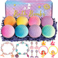 Duchong 8-Pack Mermaid Bath Bombs for Kids – Surprises Inside, Colorful Bubbles
