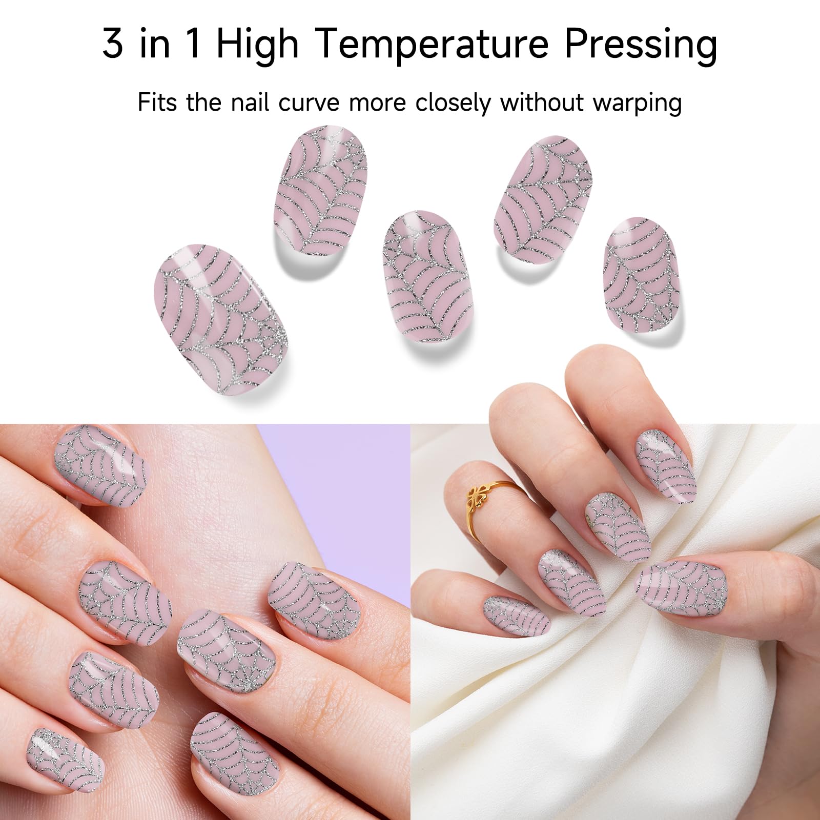 DUKASOU Semi Cured Gel Nail Strips, 28 Pcs — Salon-Quality DIY Nails at Home