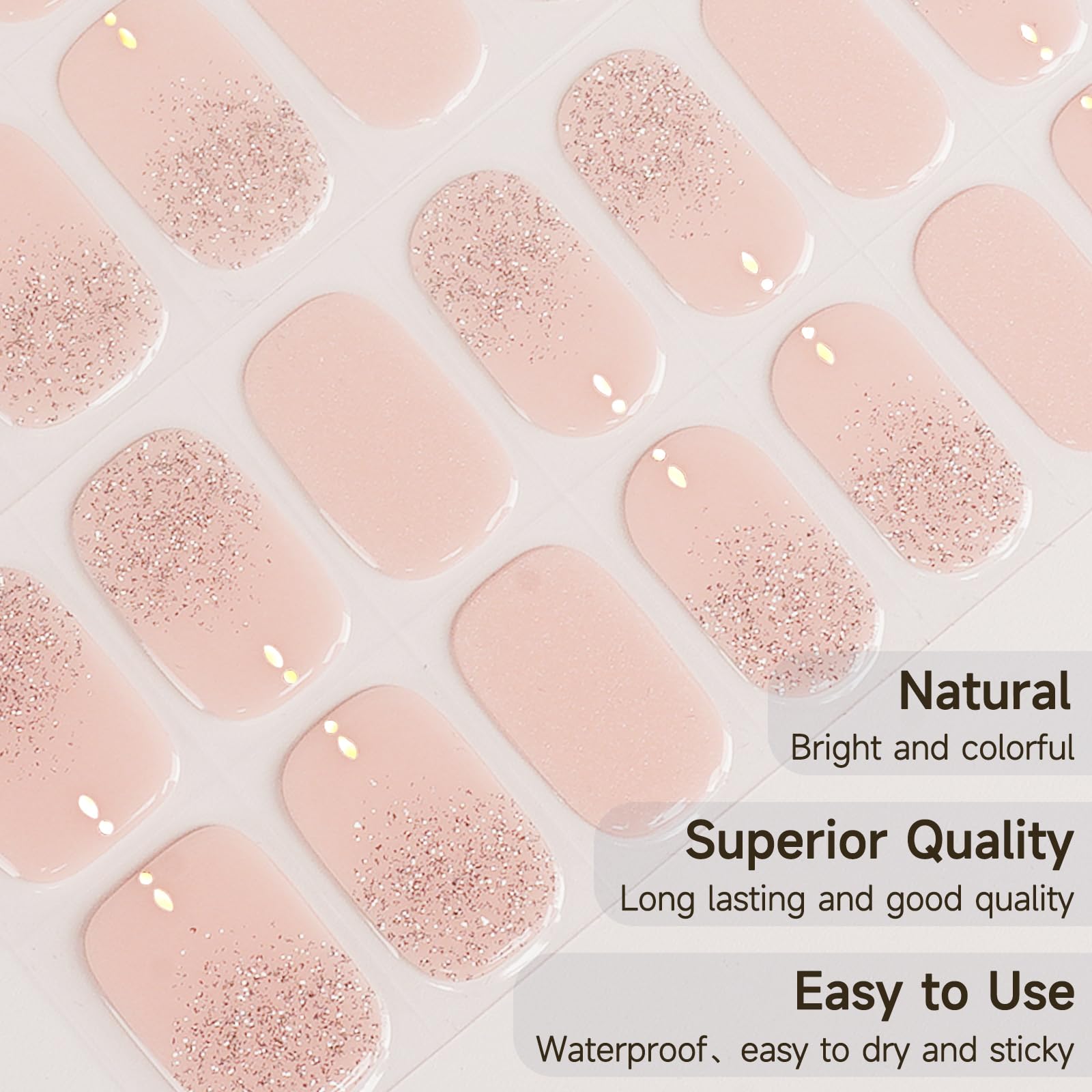DUKASOU Semi Cured Gel Nail Strips – 28 Sheets for Salon-Quality DIY Manicures