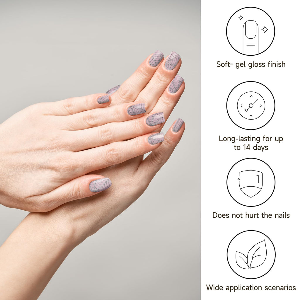 DUKASOU Semi Cured Gel Nail Strips, 28 Pcs — Salon-Quality DIY Nails at Home