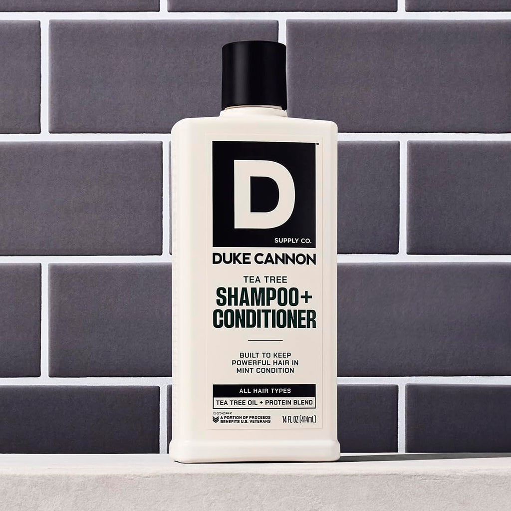 Duke Cannon 2-in-1 Tea Tree Hair Wash & Sawtooth Body Wash Bundle – Masculine Scent