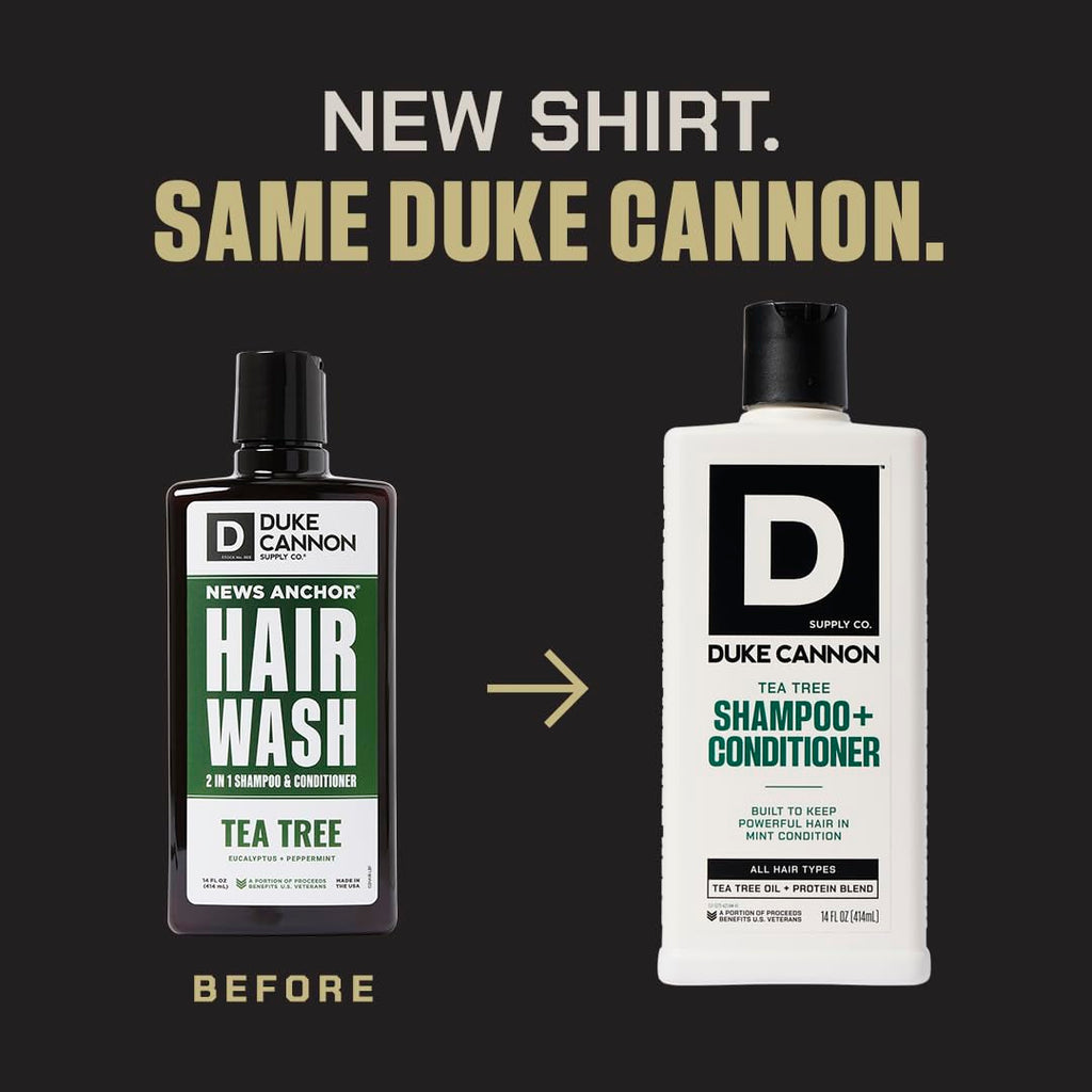 Duke Cannon Supply Co. 2-in-1 Hair Wash 3-Pack — Tea Tree, Sawtooth & Midnight Swim (14 oz each)