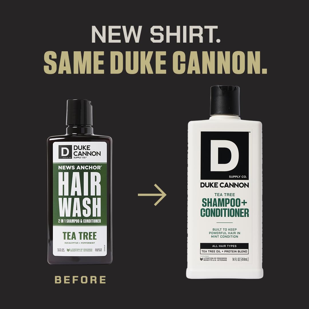 Duke Cannon Supply Co. 2-in-1 Hair Wash - Tea Tree & Midnight Swim - 14 oz 2-Pack