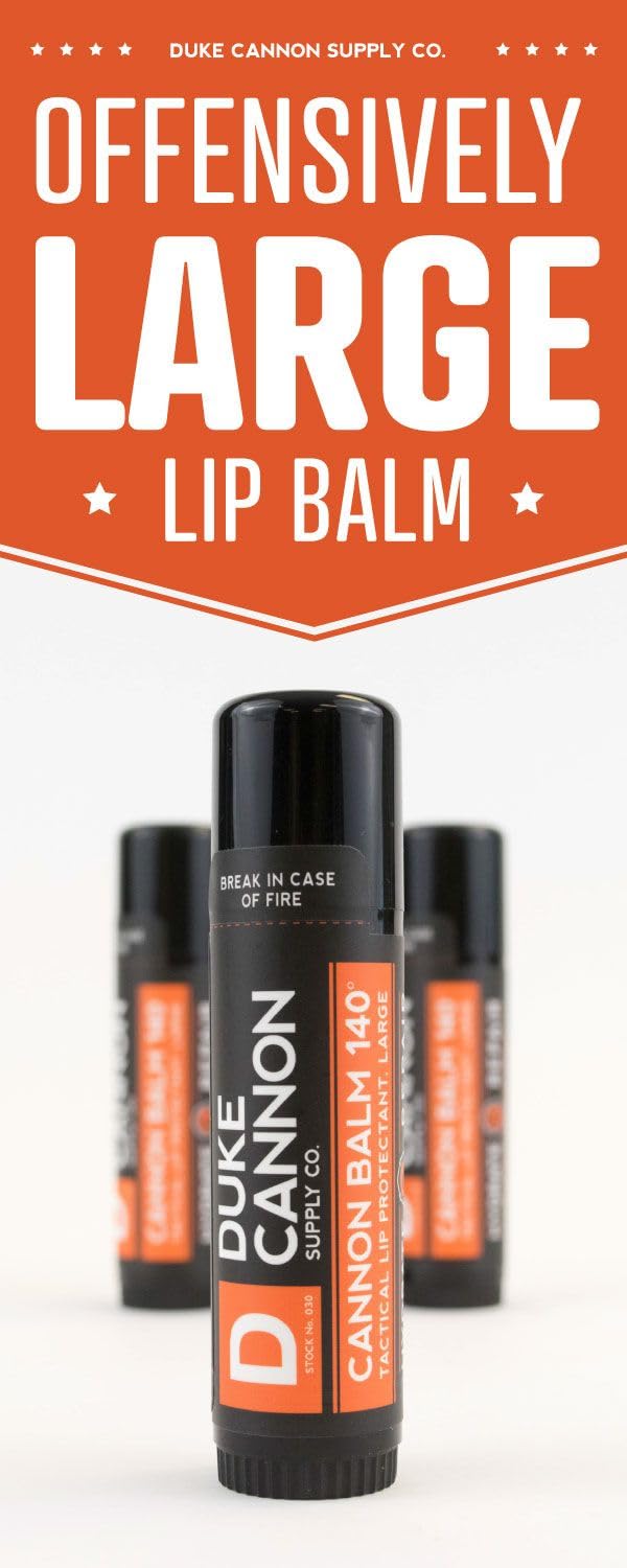 Duke Cannon Balm 140° Tactical Lip Protectant 15 Pack – Blood Orange Mint Lip Balm for Men, SPF 30, 0.56 oz Each