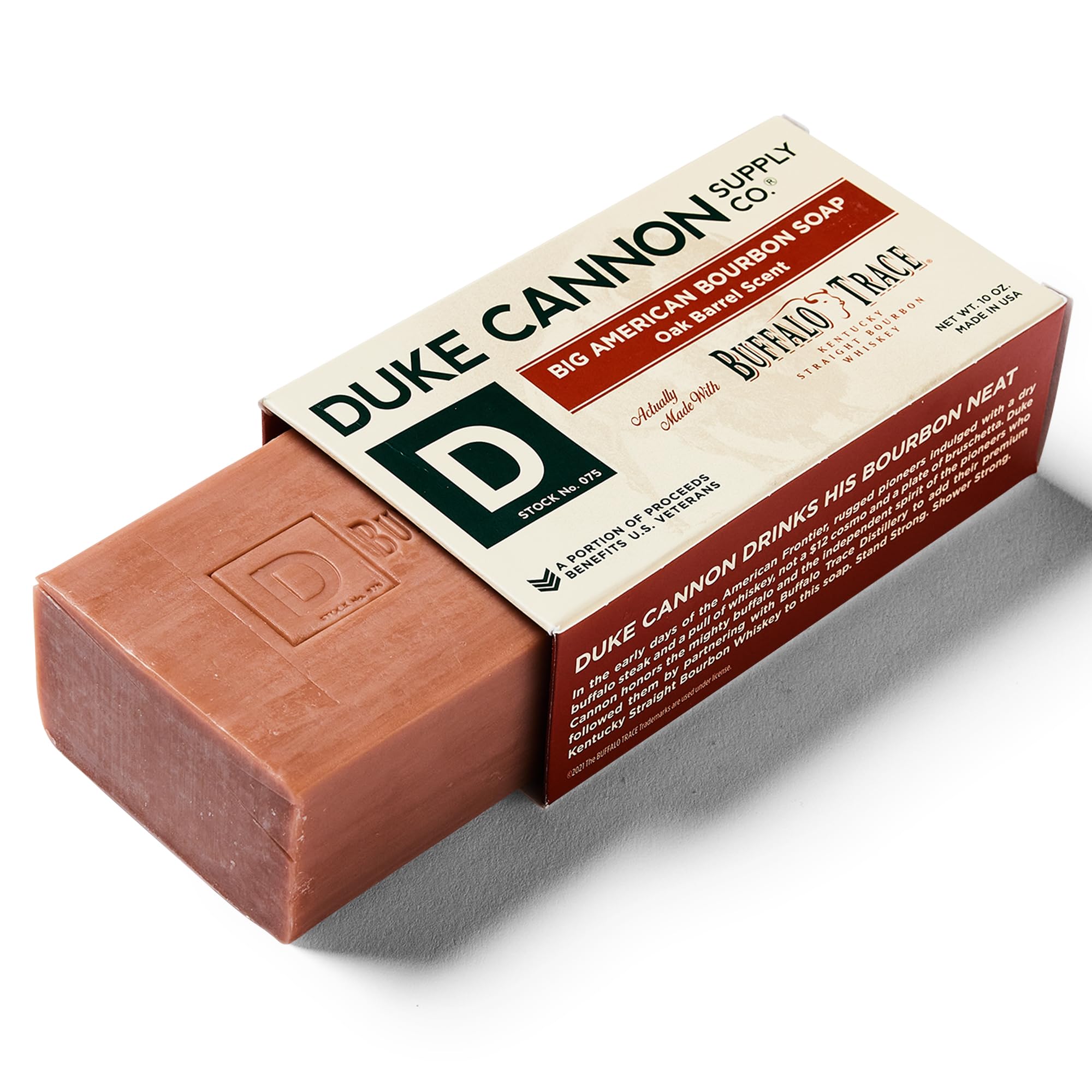 Duke Cannon Big American Bourbon Soap Bar (10 oz) – Charred Oak Barrel Scent, 3-Pack