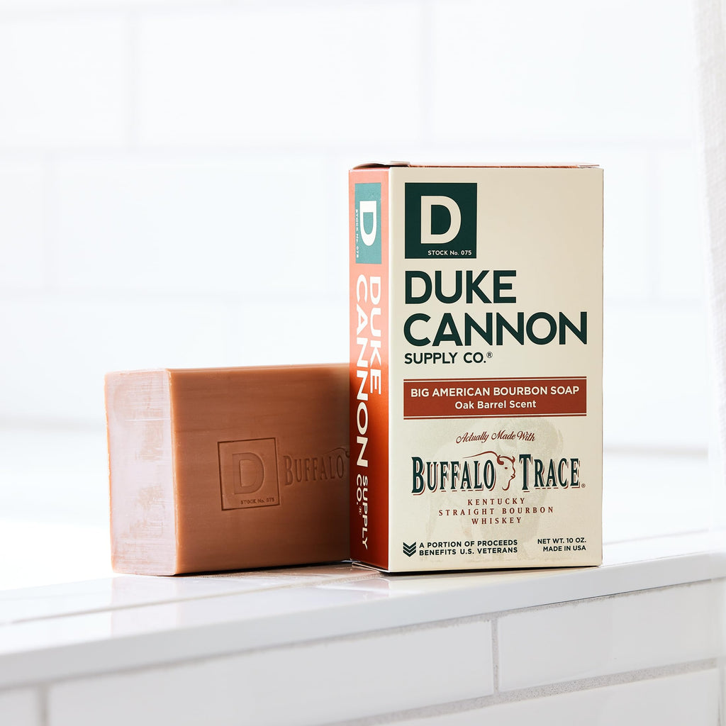 Duke Cannon Big American Bourbon Soap Bar (10 oz) – Charred Oak Barrel Scent, 3-Pack
