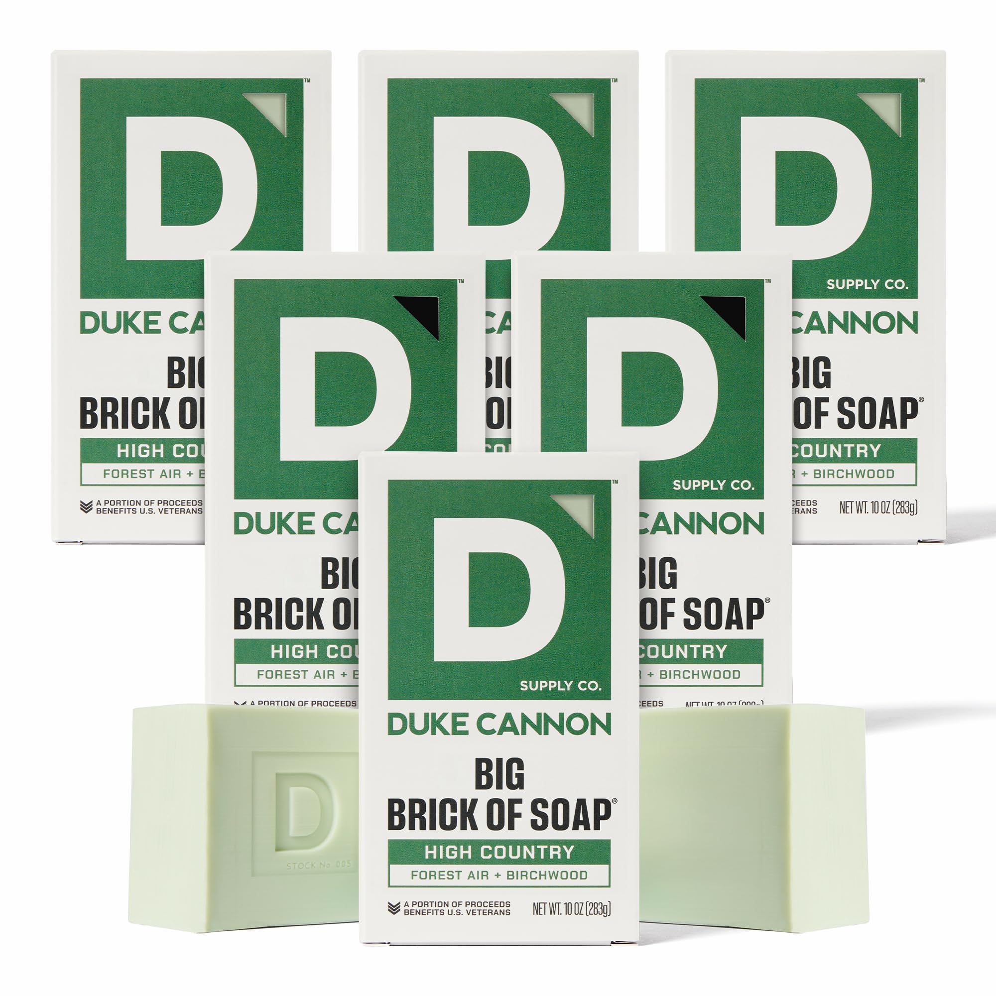Duke Cannon Big Brick of Soap 6-Pack – High Country, Heavy-Duty 10 oz for Men