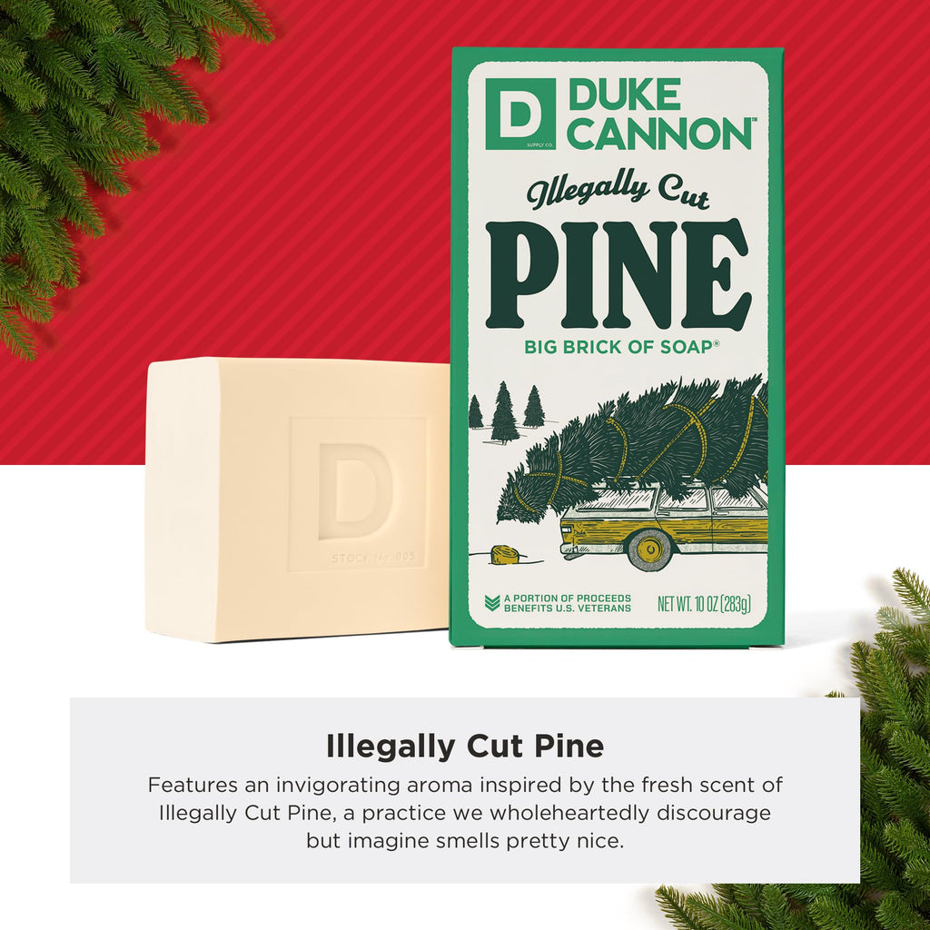 Duke Cannon 3-Pack Big Brick Soap for Men – Coal, Santa's Pipe Smoke, Peppermint Bark (10 oz each)
