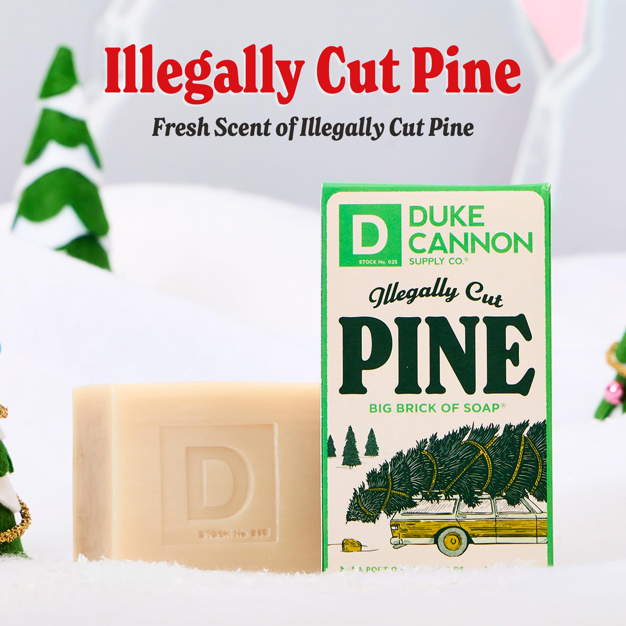 Duke Cannon 3-Pack Big Brick Soap for Men – Coal, Santa's Pipe Smoke, Peppermint Bark (10 oz each)