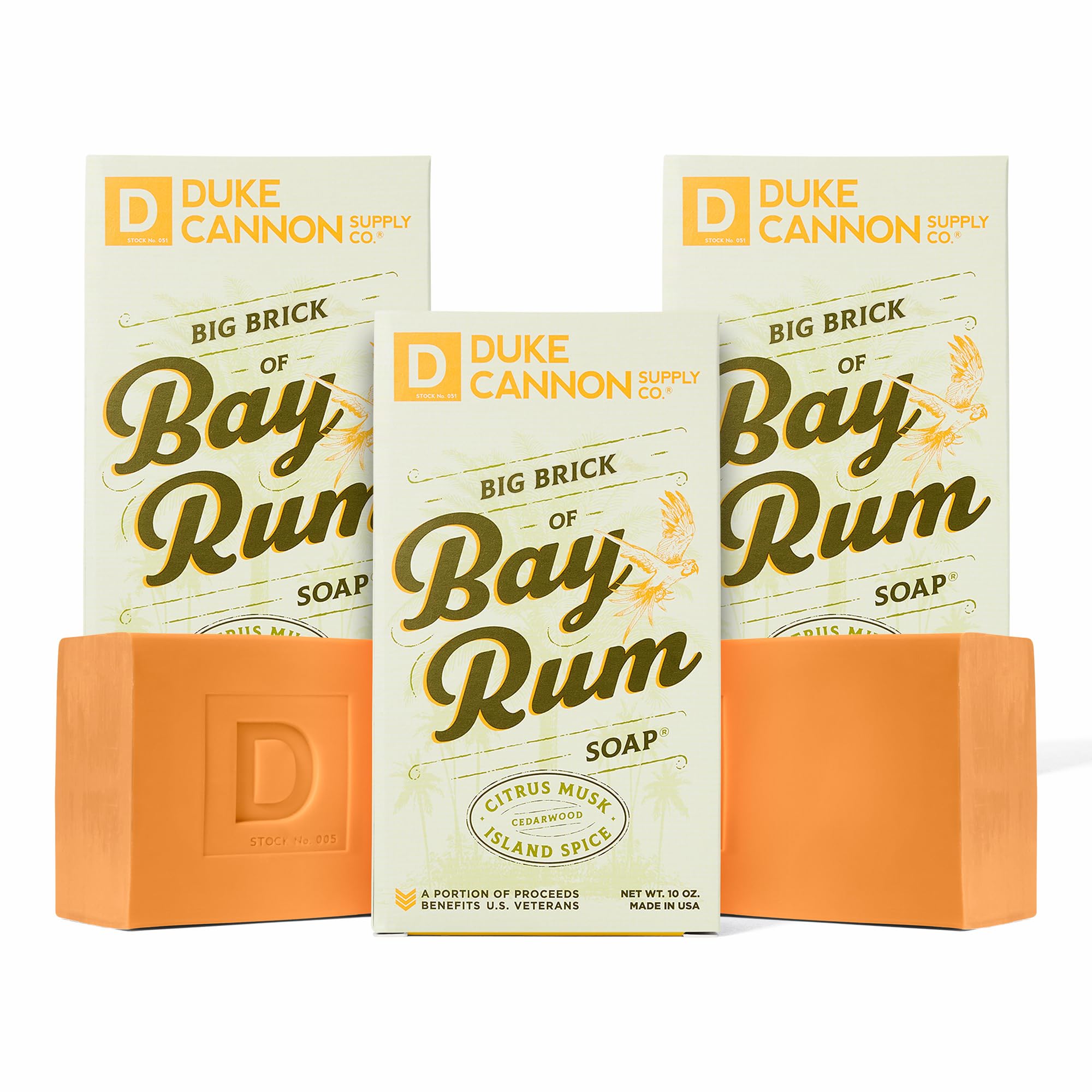 Duke Cannon Big Brick Soap for Men – Bay Rum, Citrus Musk & Cedarwood, 3-Pack 10 oz