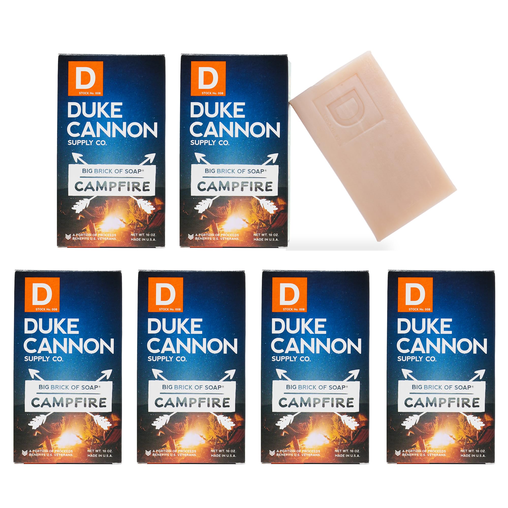 Duke Cannon Big Brick Campfire Soap – 10 oz Triple Milled Bar (6 Pack)