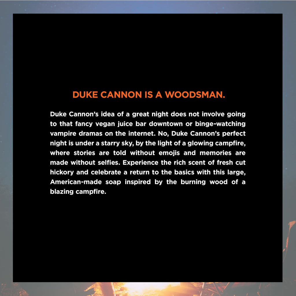 Duke Cannon Big Brick Soap Campfire 10oz 3-Pack – Smoky Hickory, American-Made