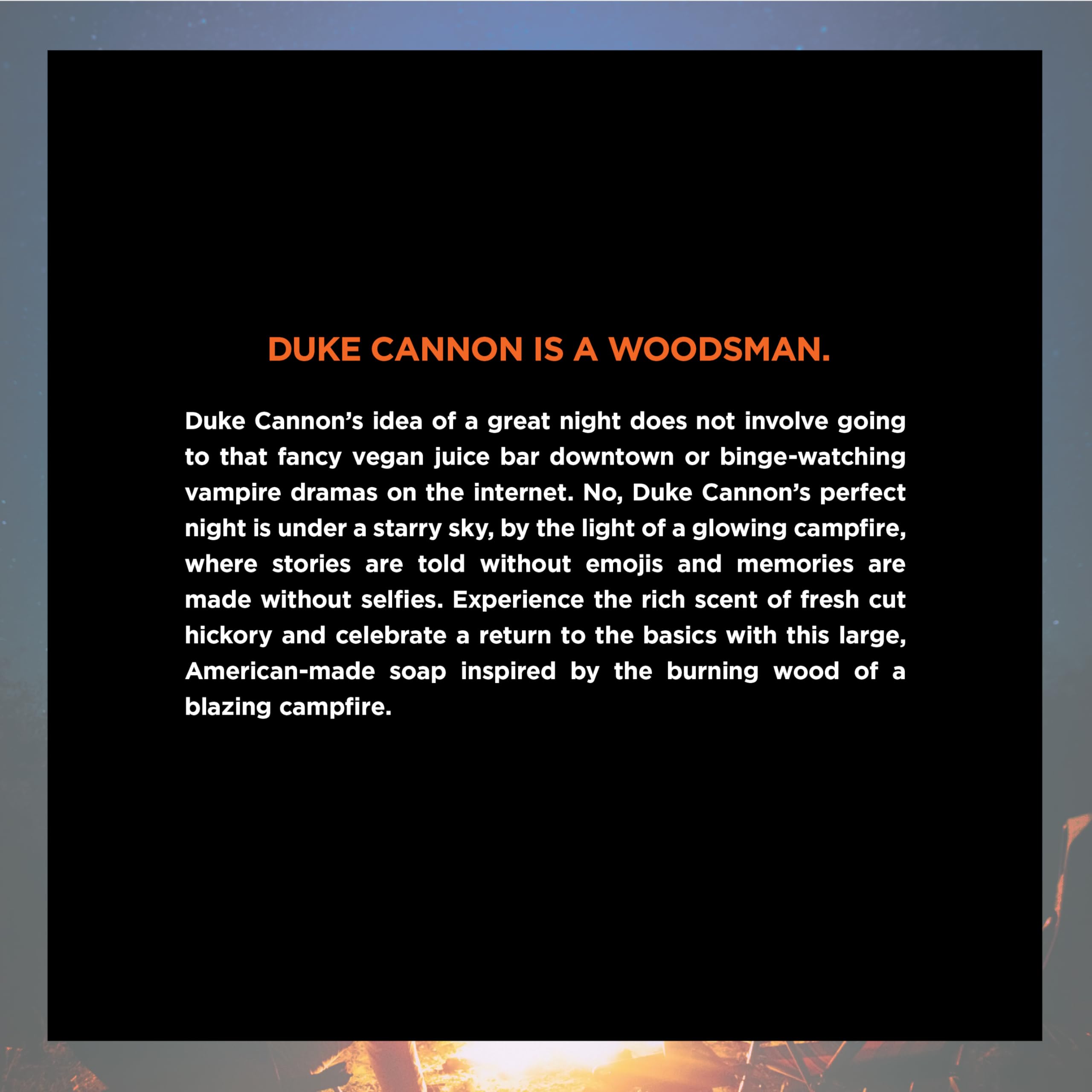 Duke Cannon Big Brick Soap Campfire 10oz 3-Pack – Smoky Hickory, American-Made
