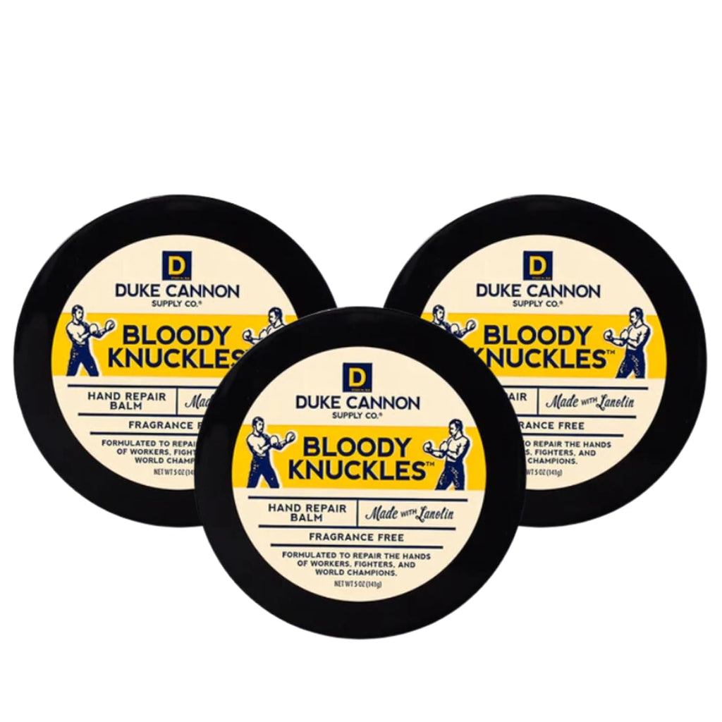 Duke Cannon Bloody Knuckles Hand Repair Balm 3-Pack – Unscented 5 oz Hand Cream for Workers, Fighters & Athletes