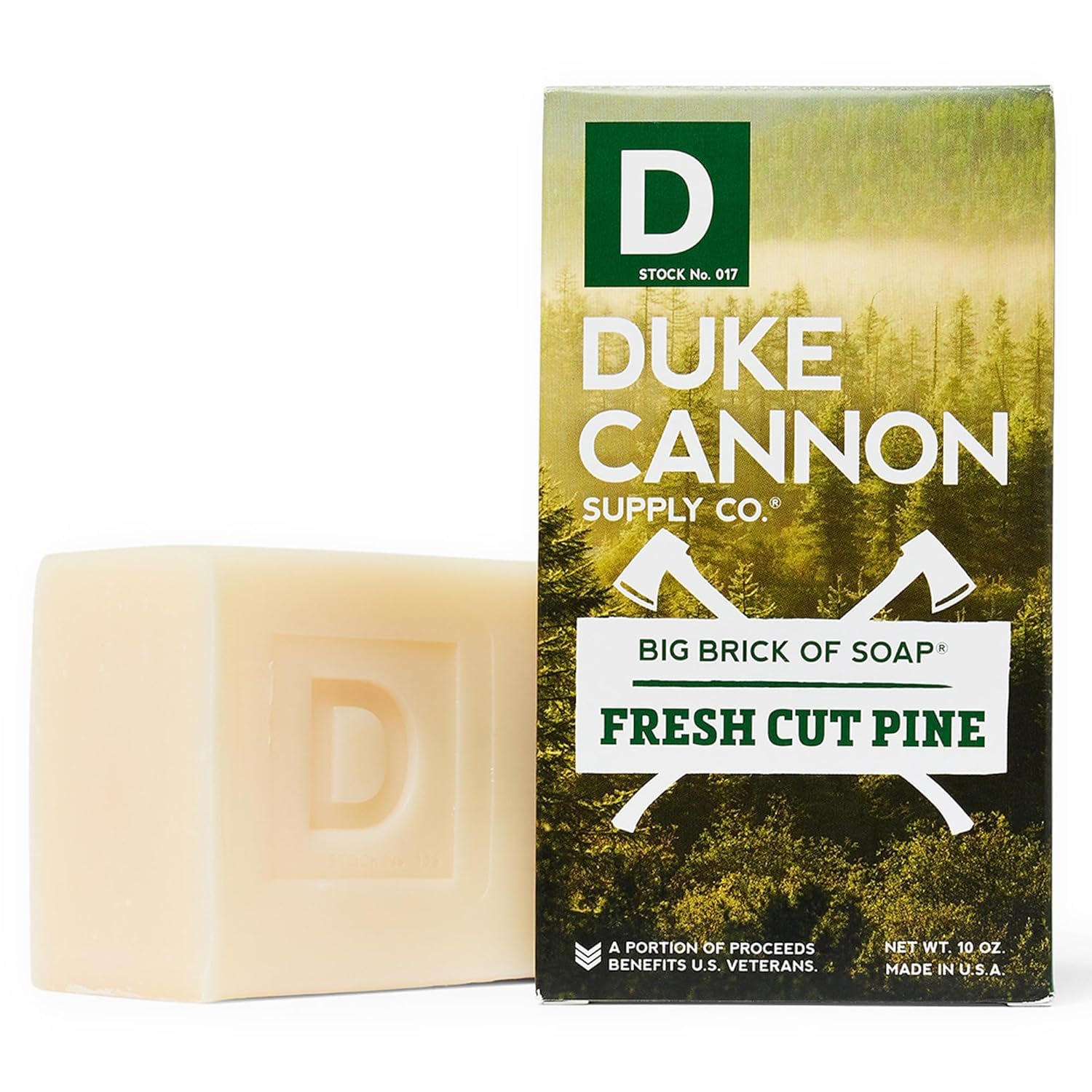 Duke Cannon Big Brick Soap for Men – Fresh Cut Pine, Extra Large 10 oz Bars (3-Pack) | Paraben-Free