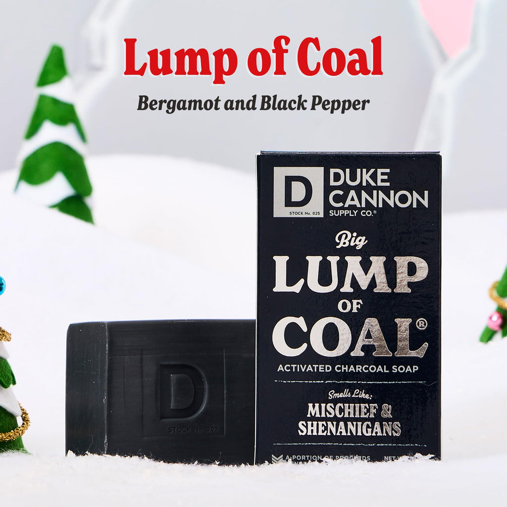 Duke Cannon 3-Pack Big Brick Soap for Men – Coal, Santa's Pipe Smoke, Peppermint Bark (10 oz each)