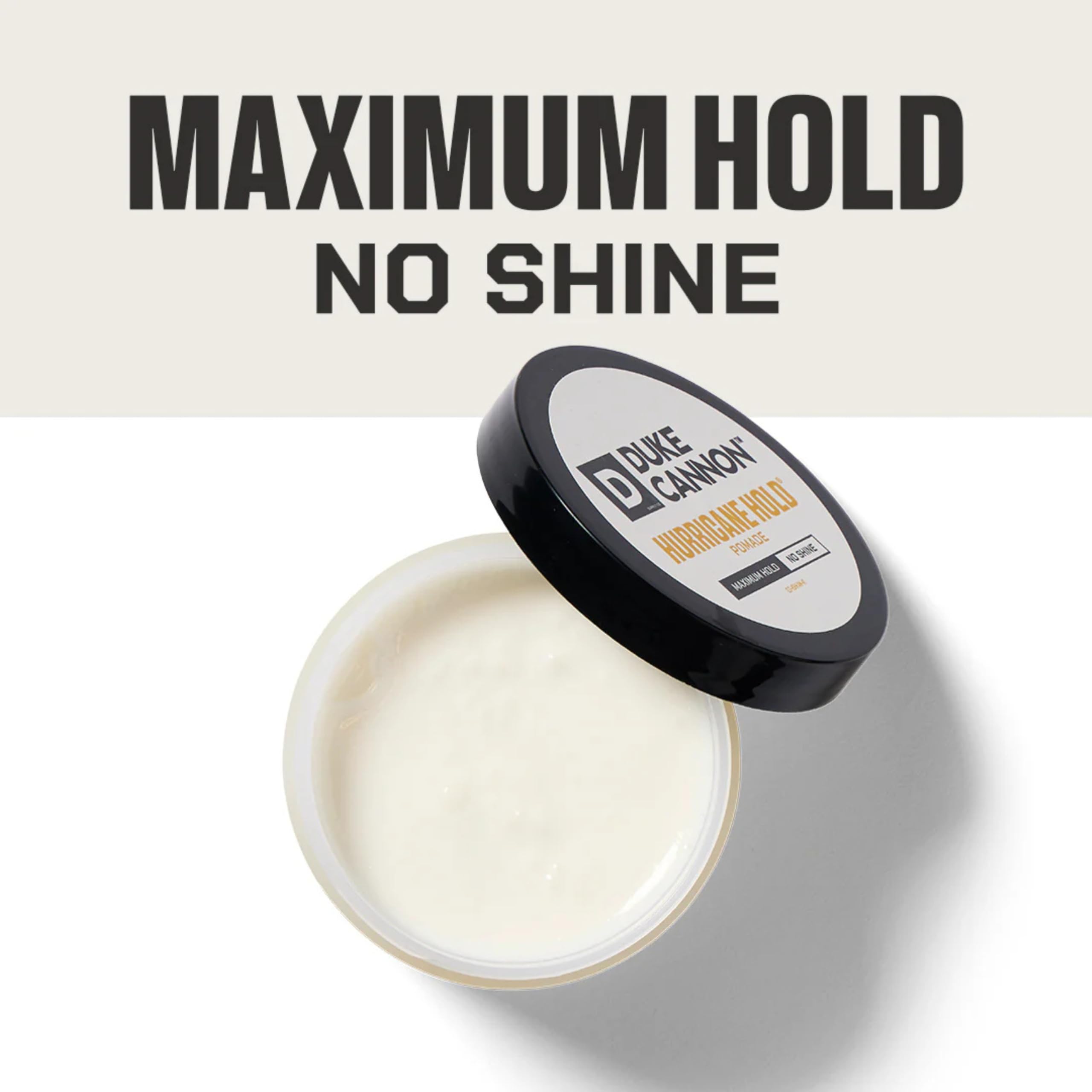 Duke Cannon Hurricane Hold Pomade – Extra Strong, No Shine, Water-Based, 4.6 oz