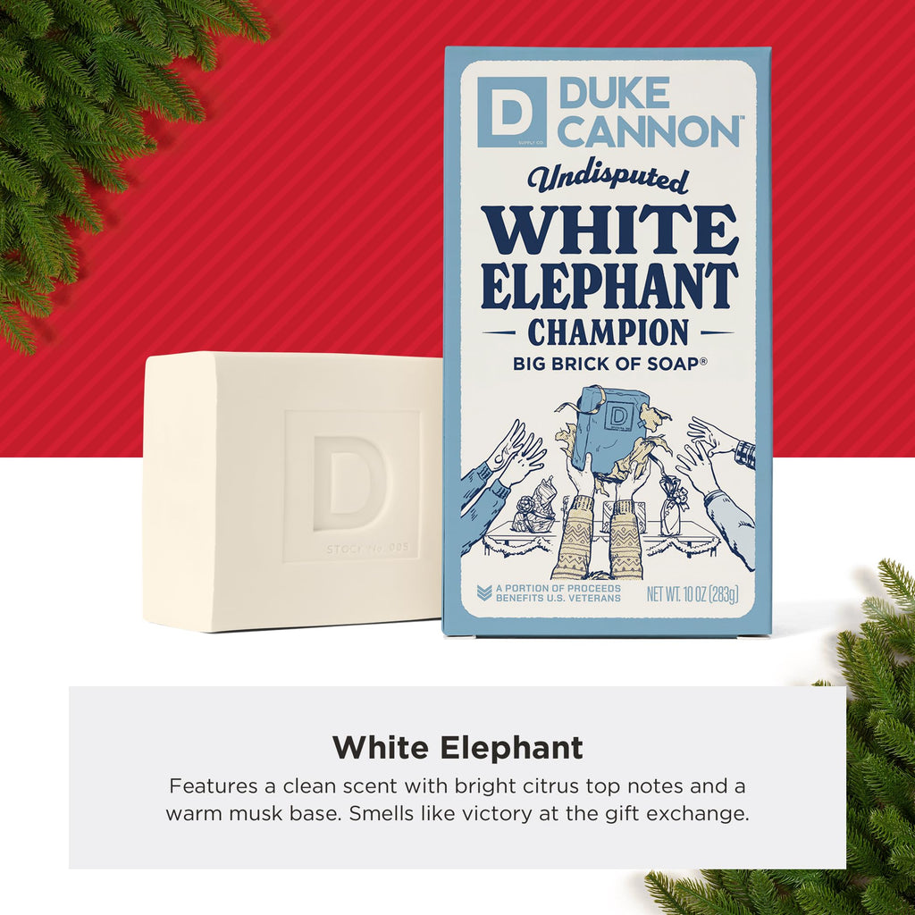 Duke Cannon 3-Pack Big Brick Soap for Men – Coal, Santa's Pipe Smoke, Peppermint Bark (10 oz each)