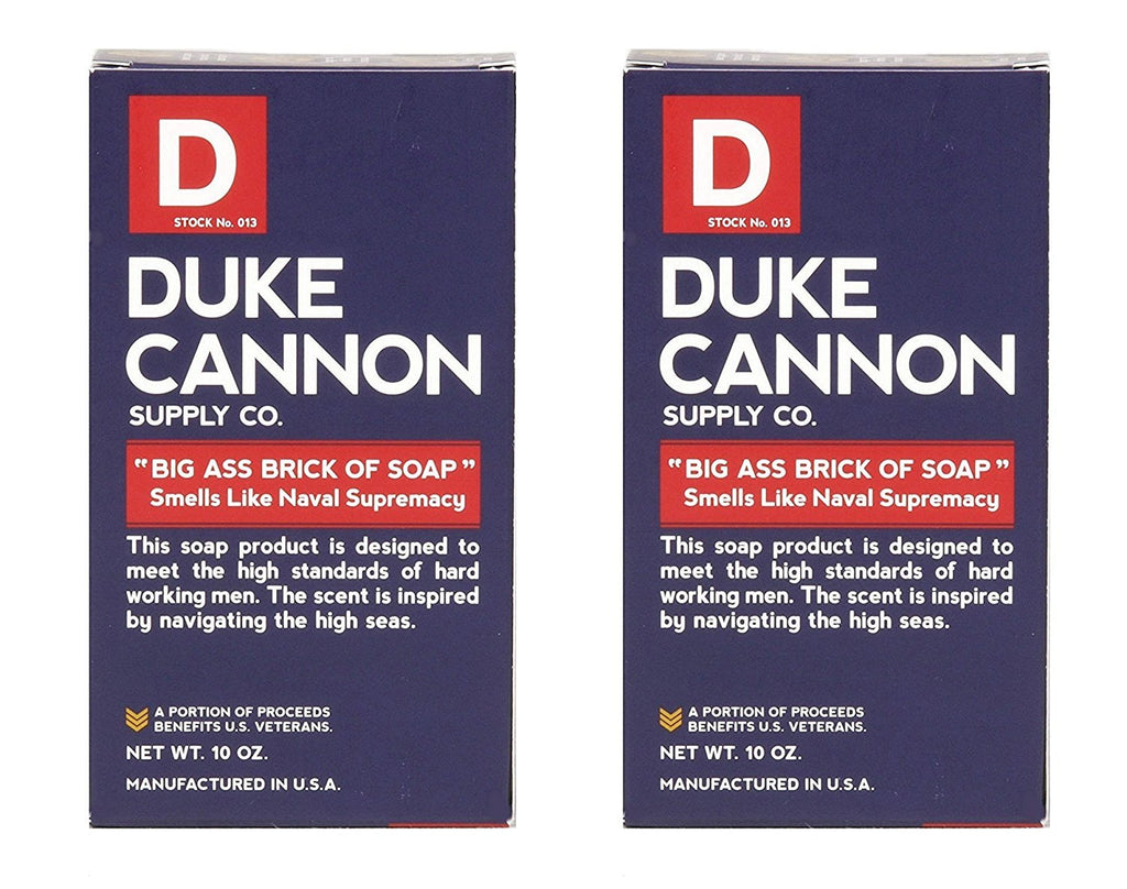 Duke Cannon Naval Diplomacy Soap – 10 oz Ocean Scent, 2-Pack (Big Brick)