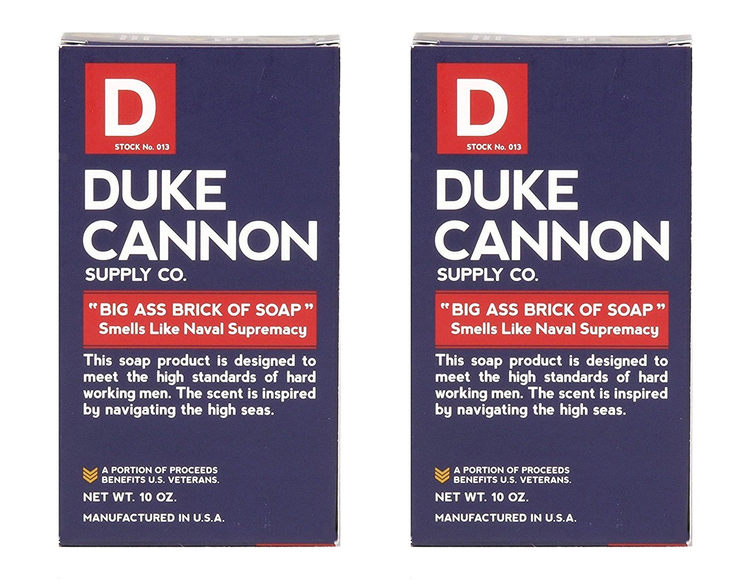 Duke Cannon Naval Diplomacy Soap – 10 oz Ocean Scent, 2-Pack (Big Brick)