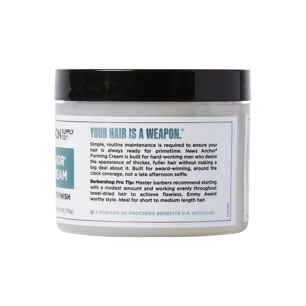 Duke Cannon News Anchor Forming Cream – Medium to Strong Hold, Matte Finish, 4 oz
