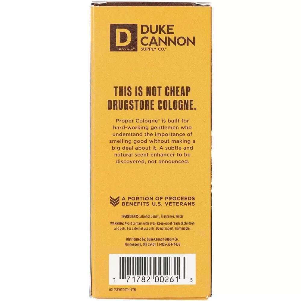 Duke Cannon Proper Cologne Sawtooth | Alpine Air & Cedarwood | 1.7 fl oz