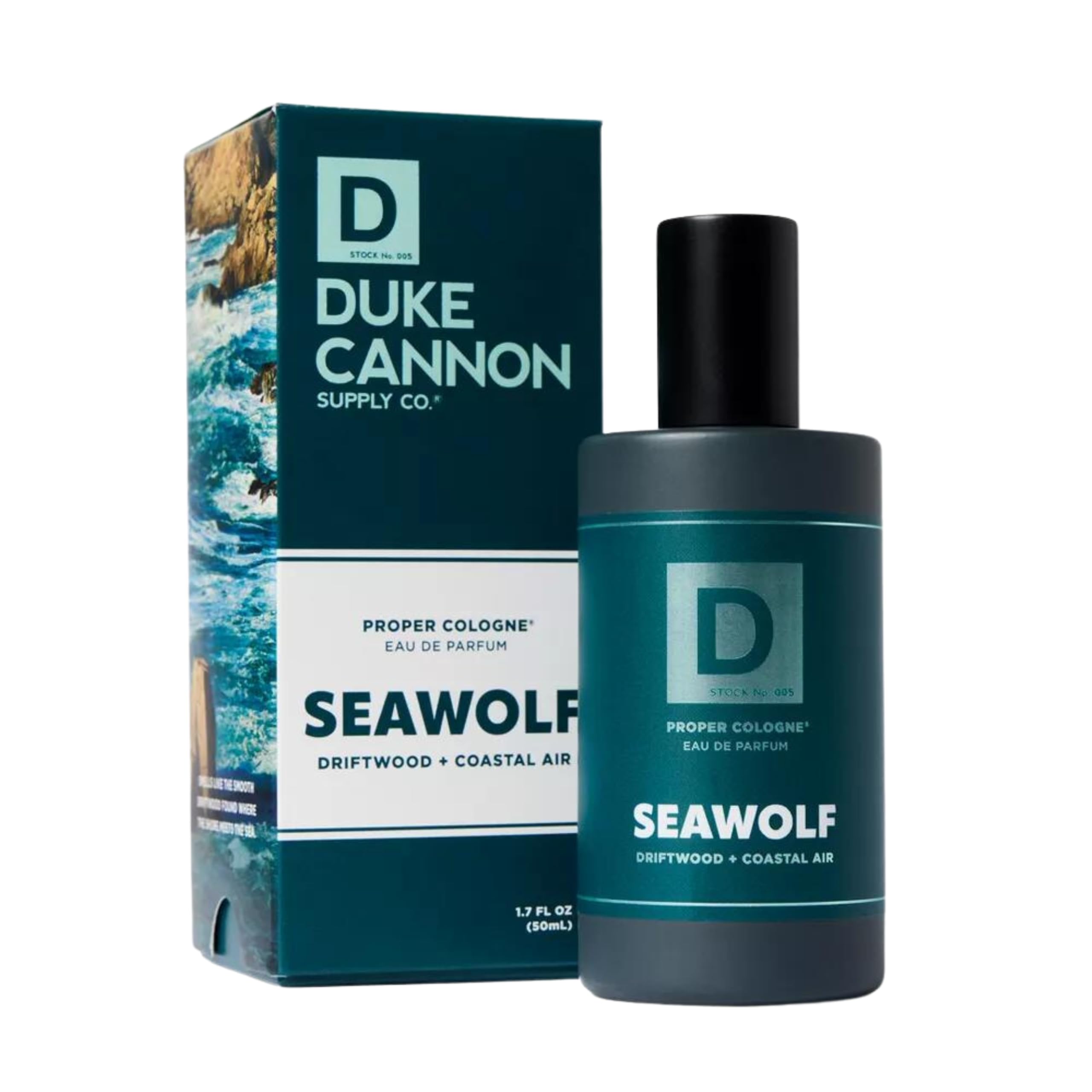 Duke Cannon Proper Cologne Seawolf | Driftwood & Coastal Air – Subtle, Long-Lasting Men’s Eau de Parfum 1.7 fl oz