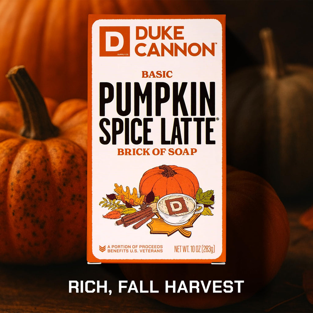 Duke Cannon Pumpkin Spice Latte Bar Soap 3-Pack – Limited Edition 10 oz Big Brick, Masculine Fall Scent