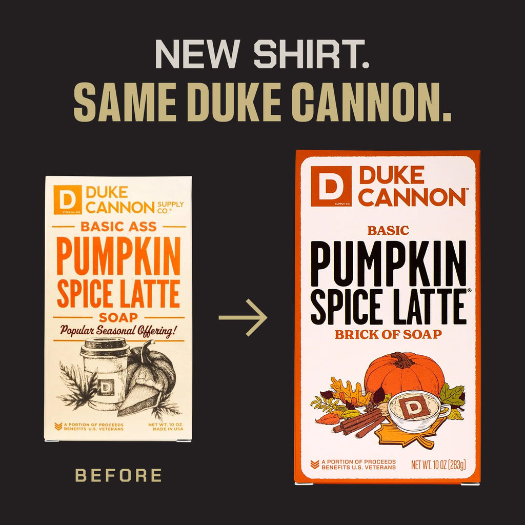 Duke Cannon Pumpkin Spice Latte Bar Soap 3-Pack – Limited Edition 10 oz Big Brick, Masculine Fall Scent