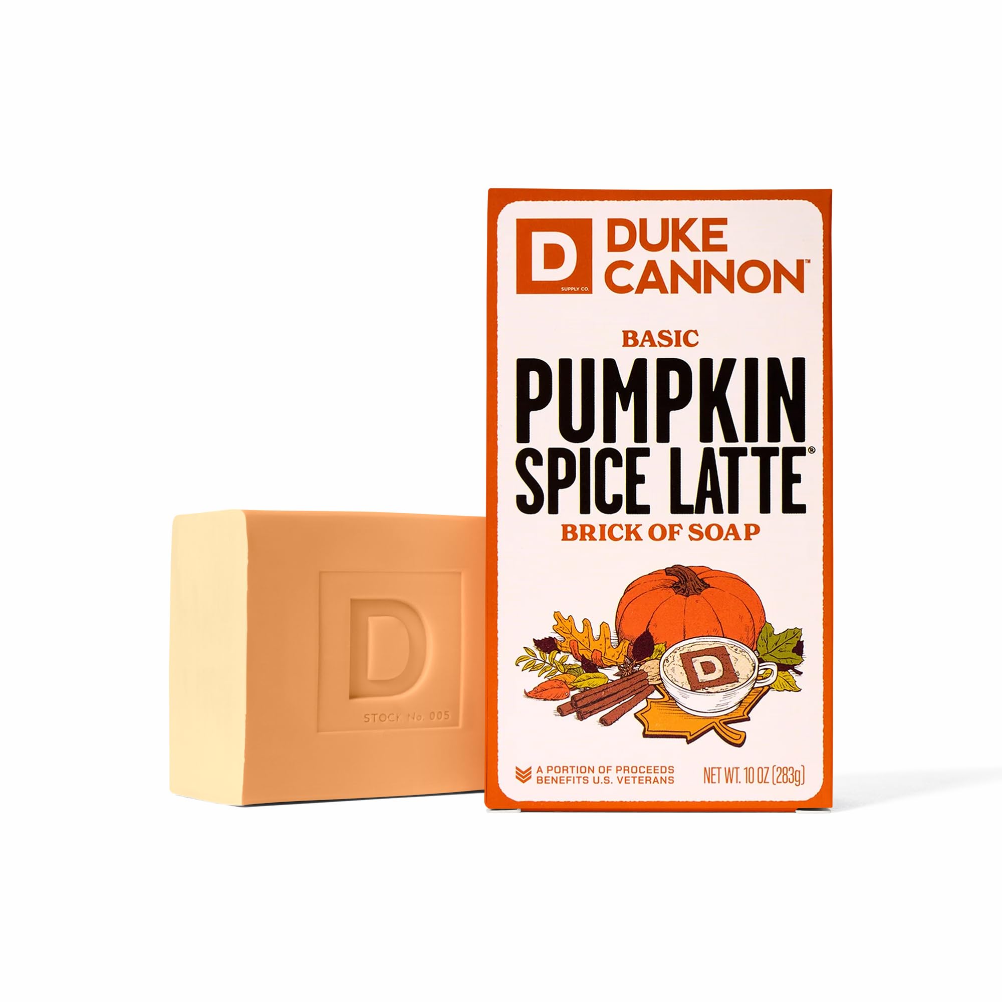 Duke Cannon Big Brick Pumpkin Spice Latte Soap – 10 oz for All Skin Types | Masculine Scent
