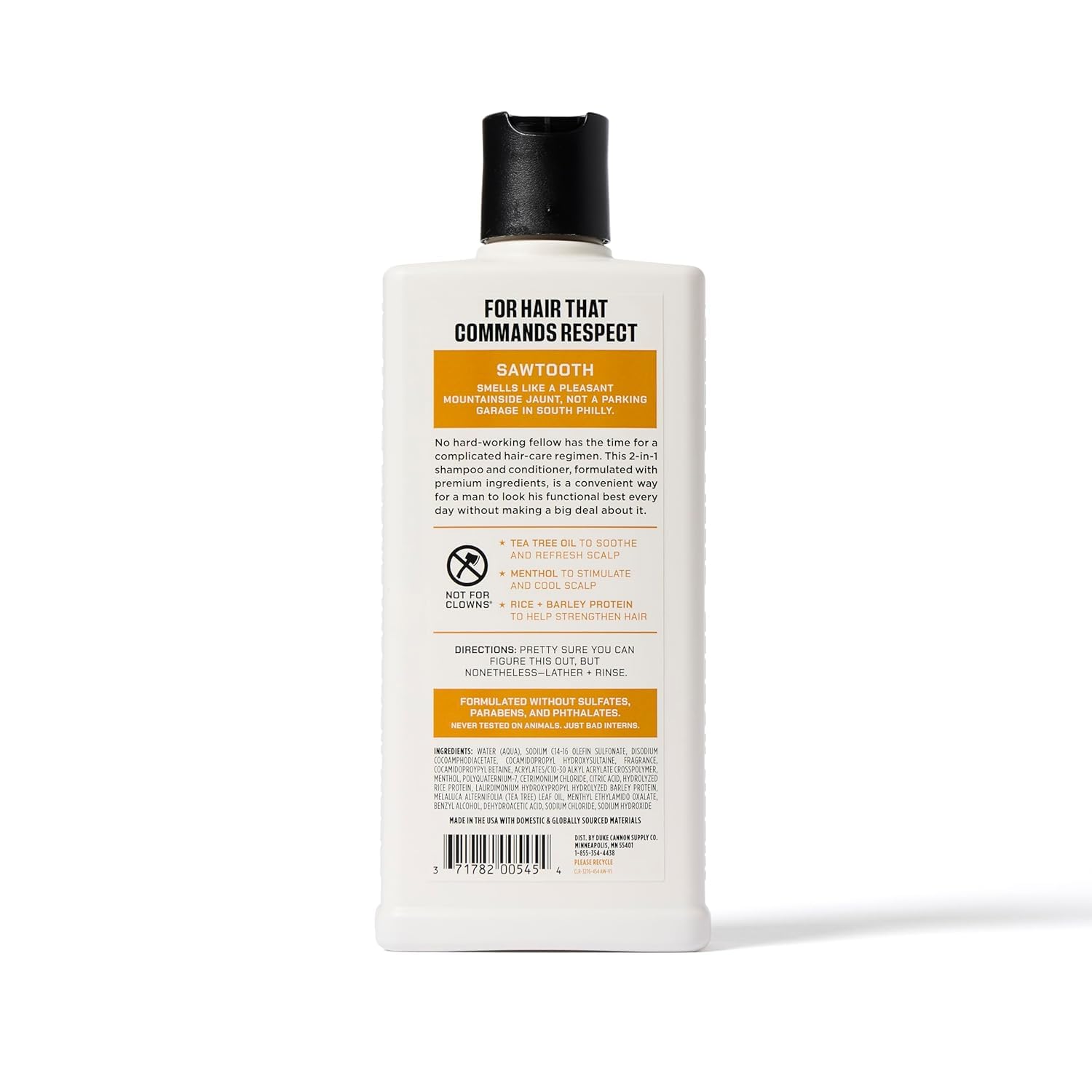 Duke Cannon Sawtooth 2-in-1 Hair Wash – Gentle Cleansing Shampoo & Conditioner for Men, 14 oz, 2-Pack