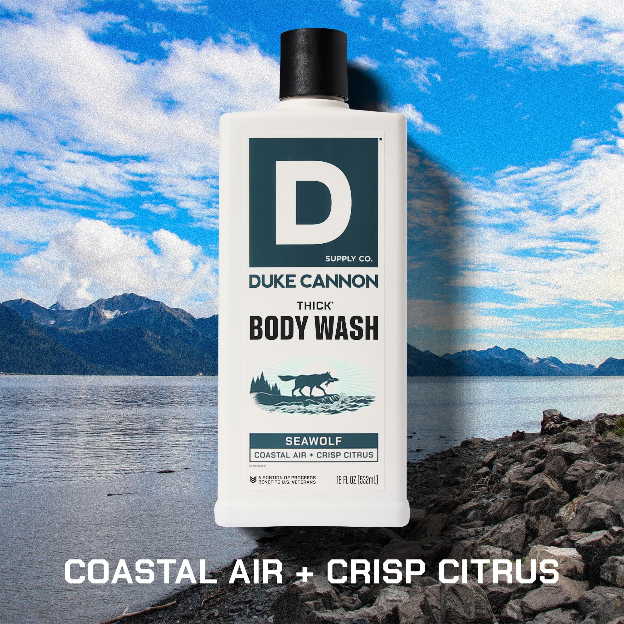 Duke Cannon Supply Co. Thick High Viscosity Body Wash – Seawolf 3 Pack (18 oz) | 3x Thicker, Plant-Based, Mineral-Enriched for Men