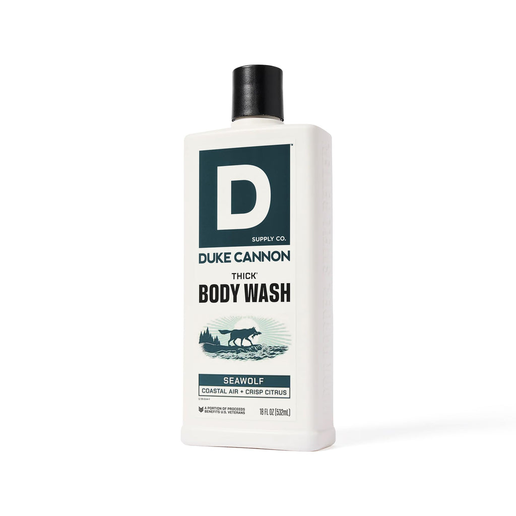 Duke Cannon Supply Co. Thick High Viscosity Body Wash – Seawolf 3 Pack (18 oz) | 3x Thicker, Plant-Based, Mineral-Enriched for Men