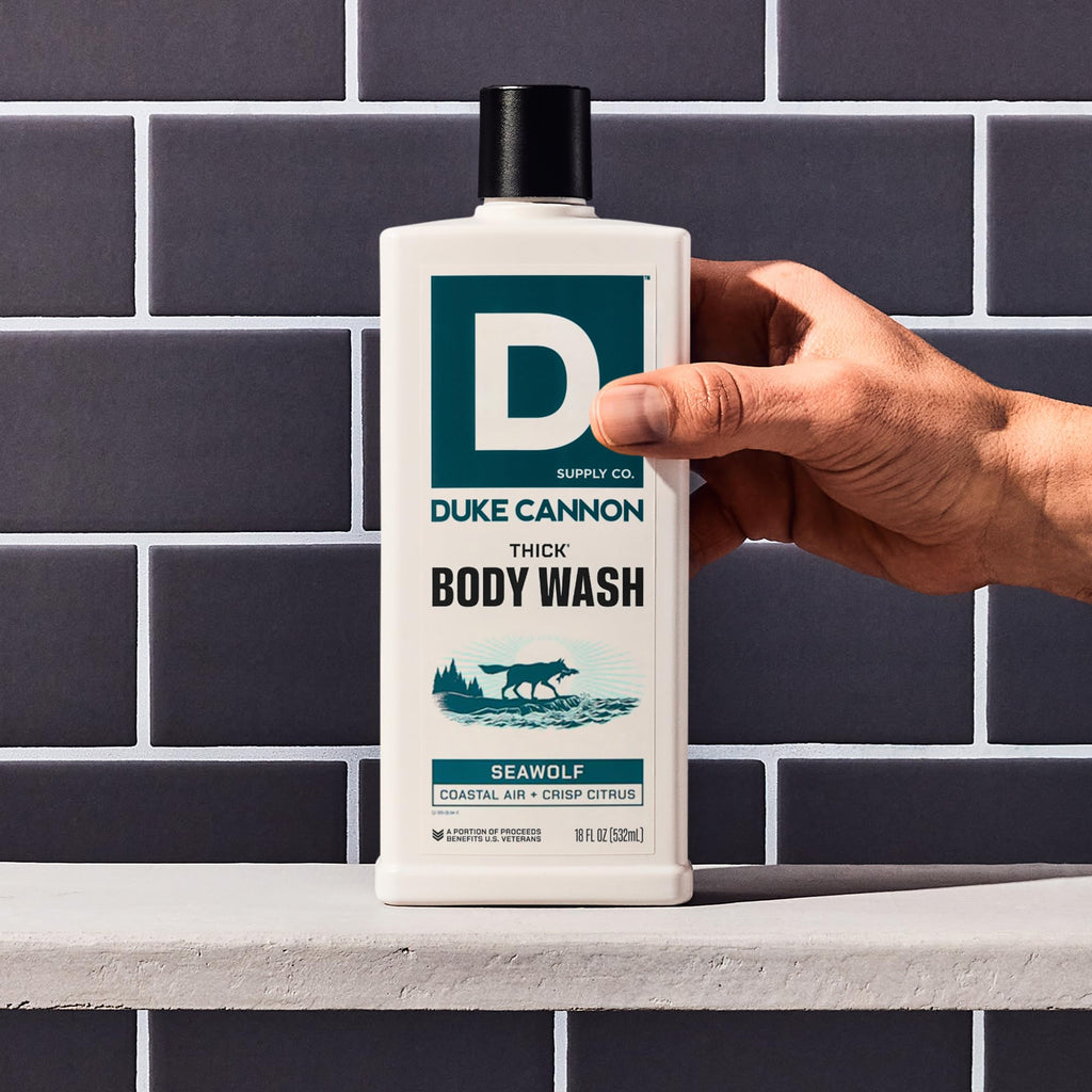 Duke Cannon Supply Co. Thick High Viscosity Body Wash – Seawolf 3 Pack (18 oz) | 3x Thicker, Plant-Based, Mineral-Enriched for Men