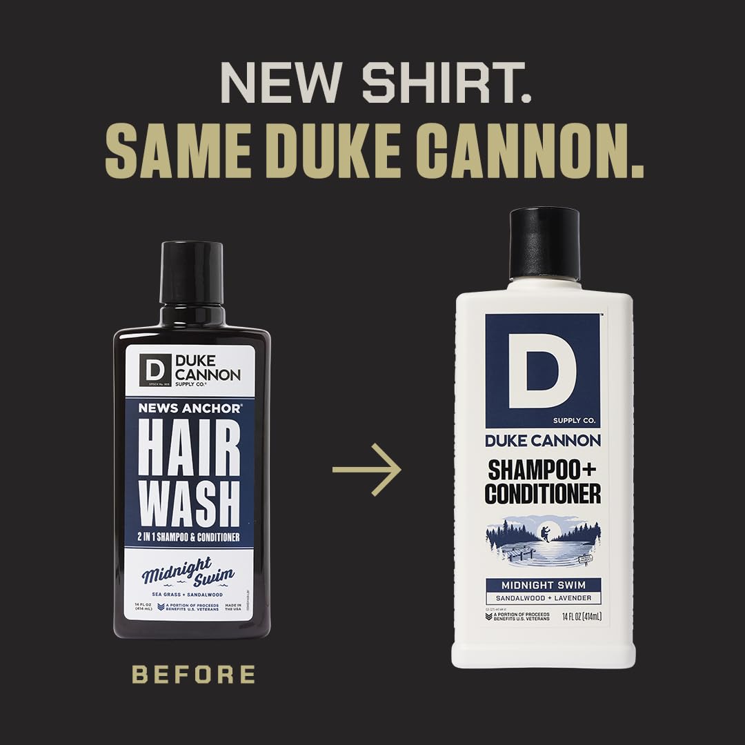 Duke Cannon Supply Co. 2-in-1 Hair Wash 3-Pack — Tea Tree, Sawtooth & Midnight Swim (14 oz each)
