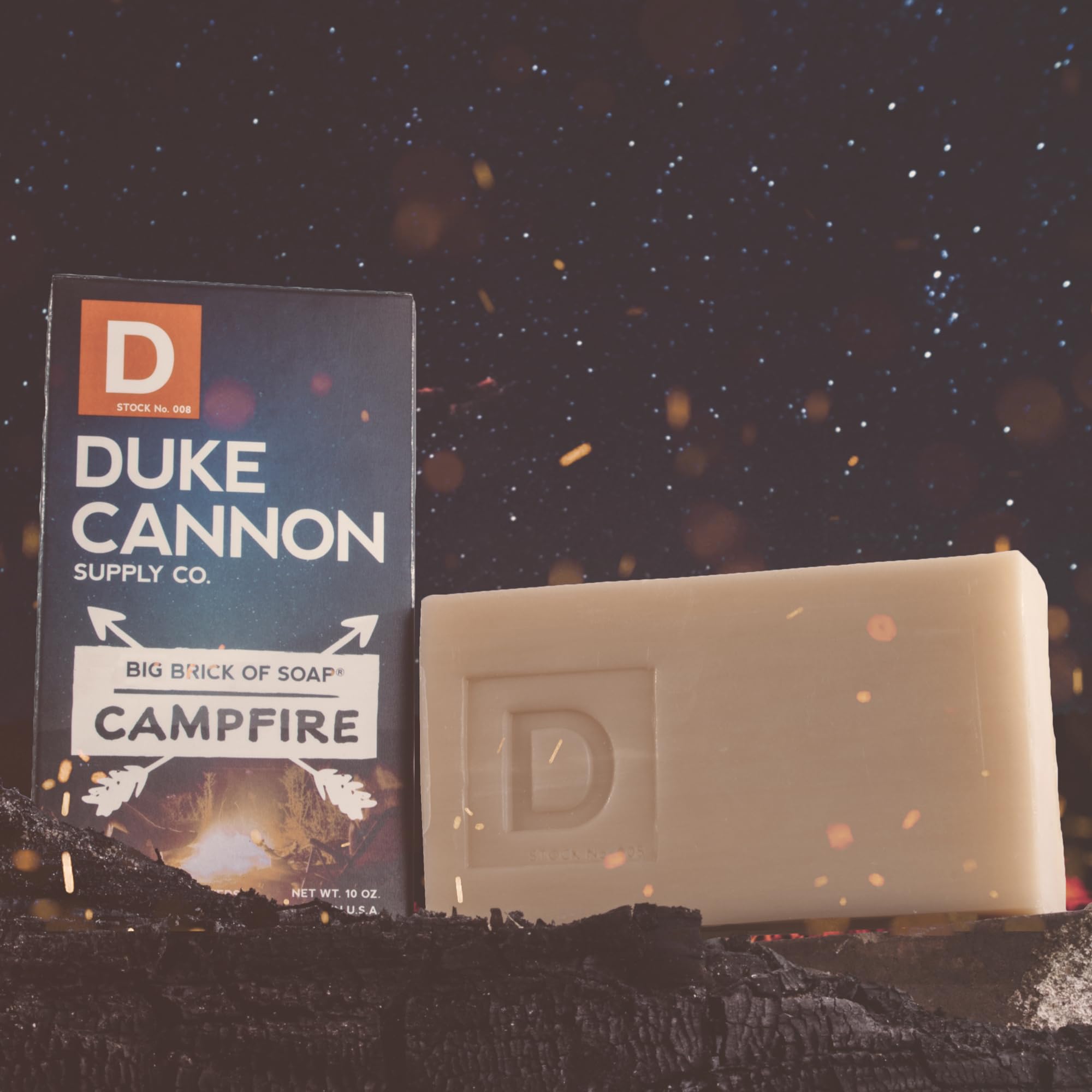 Duke Cannon Big Brick Campfire Soap – 10 oz Triple Milled Bar (6 Pack)