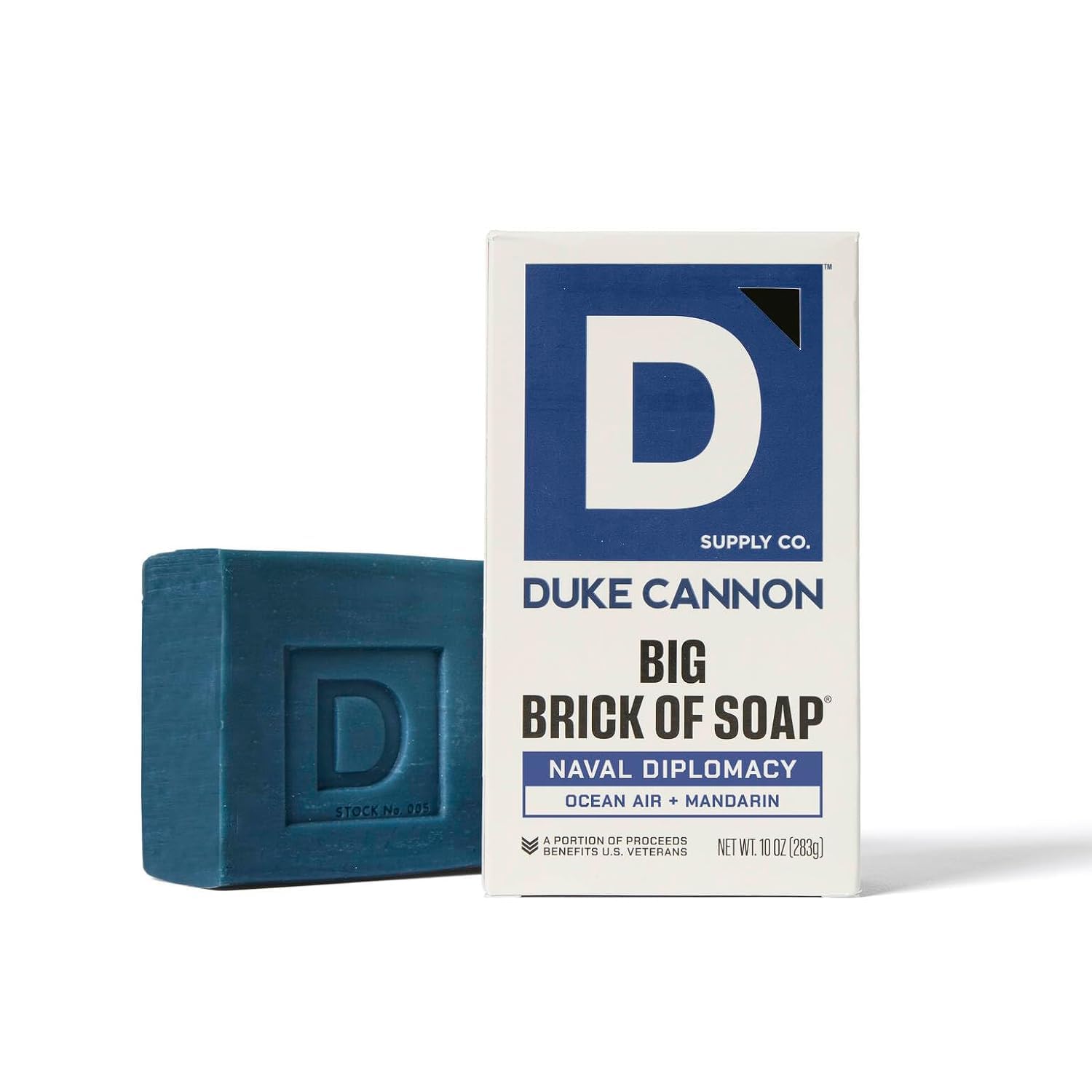 Duke Cannon Naval Diplomacy: Big Brick Soap + Rope Soap Pouch – 10 oz for Men