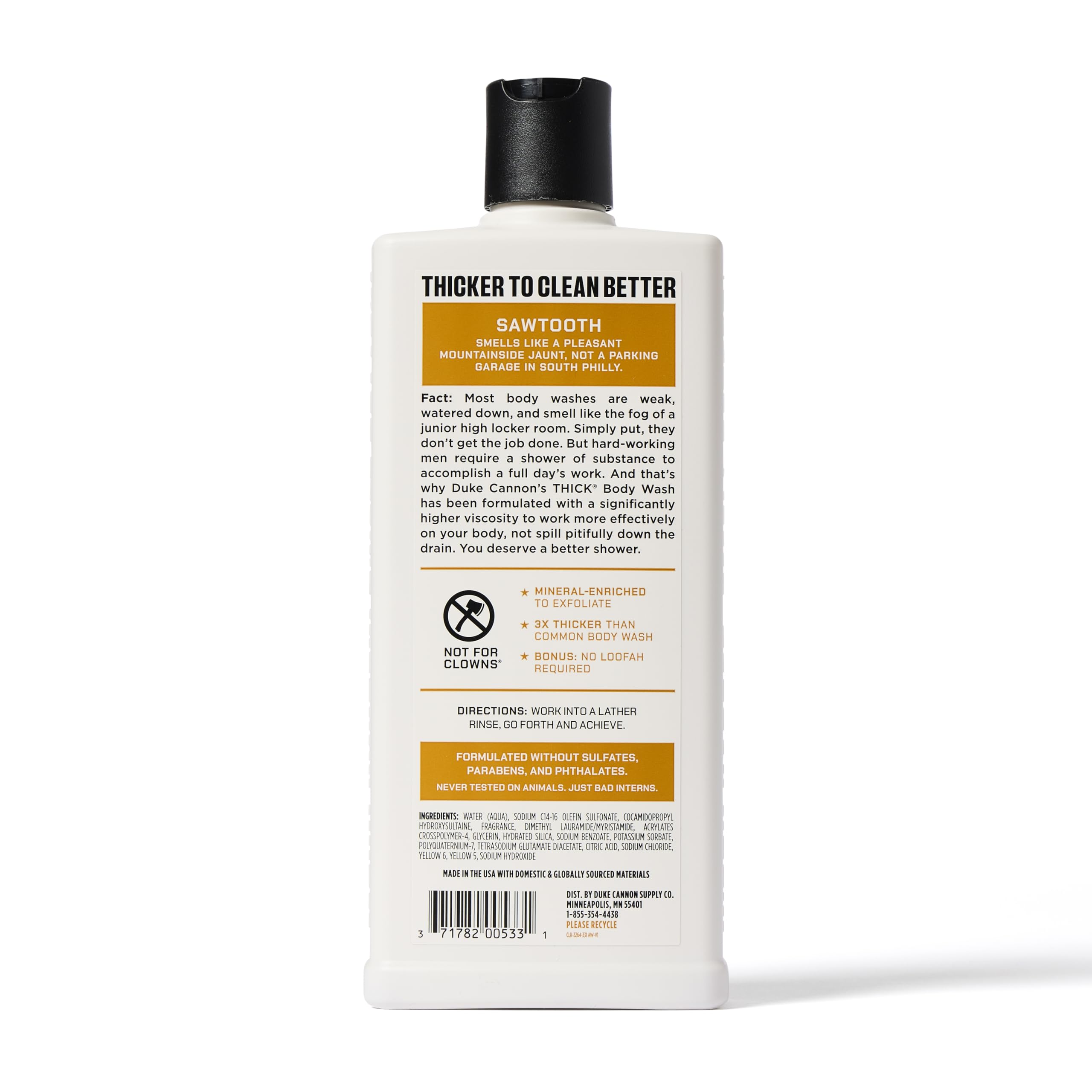 Duke Cannon Thick High Viscosity Body Wash – 3X Thicker, 18oz (Sawtooth, Midnight Swim & Bourbon)