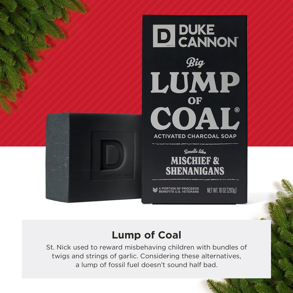 Duke Cannon 3-Pack Big Brick Soap for Men – Coal, Santa's Pipe Smoke, Peppermint Bark (10 oz each)