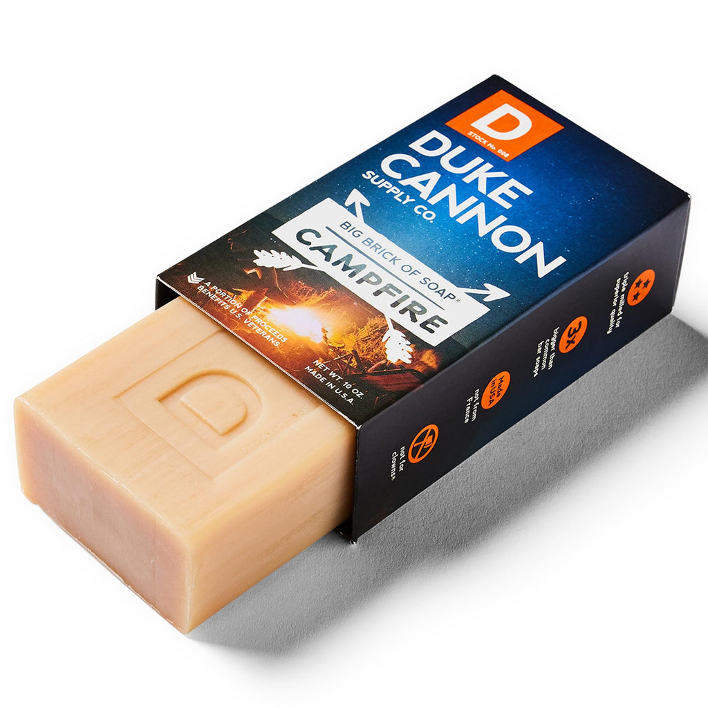 Duke Cannon Big Brick Campfire Soap – 10 oz Triple Milled Bar (6 Pack)